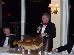 Torskemaster Dick Johnson, NBC 5 News Anchor and Reporter admires Barney the Cod